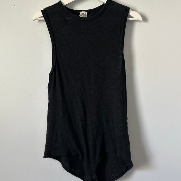 Free People All The Time Linen Blend Black Bodysuit size XS - Picture 6 of 11